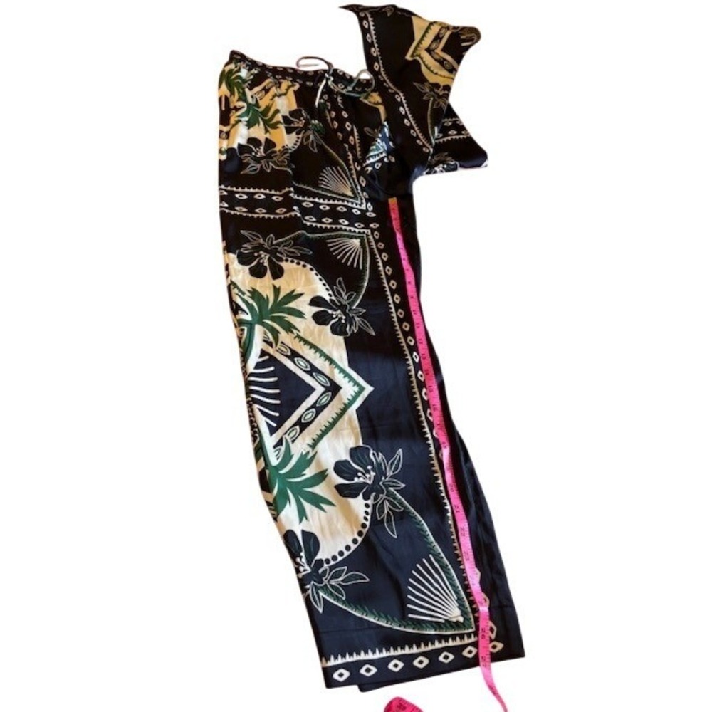 Rachel Zoe Women's Scarf Print Wide Leg Drawstring Pants Size Medium Boho Resort - Picture 11 of 11